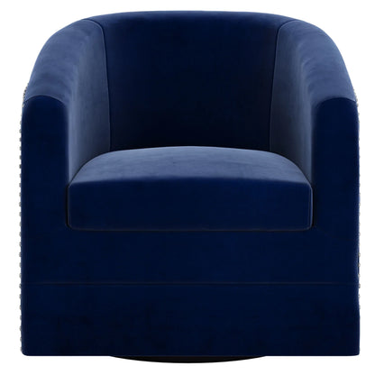 Velci Swivel Accent Chair in Blue - Furniture Depot