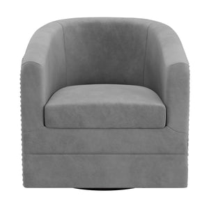 Velci Swivel Accent Chair in Grey - Furniture Depot