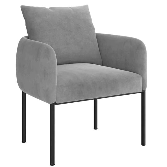 Petrie Accent Chair in Grey with Black Leg - Furniture Depot