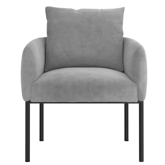 Petrie Accent Chair in Grey with Black Leg - Furniture Depot