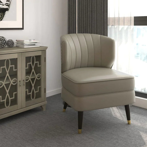 Kyrie Accent Chair in Grey-Beige - Furniture Depot