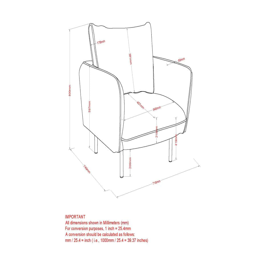 Ryker Accent Chair in Saddle - Furniture Depot