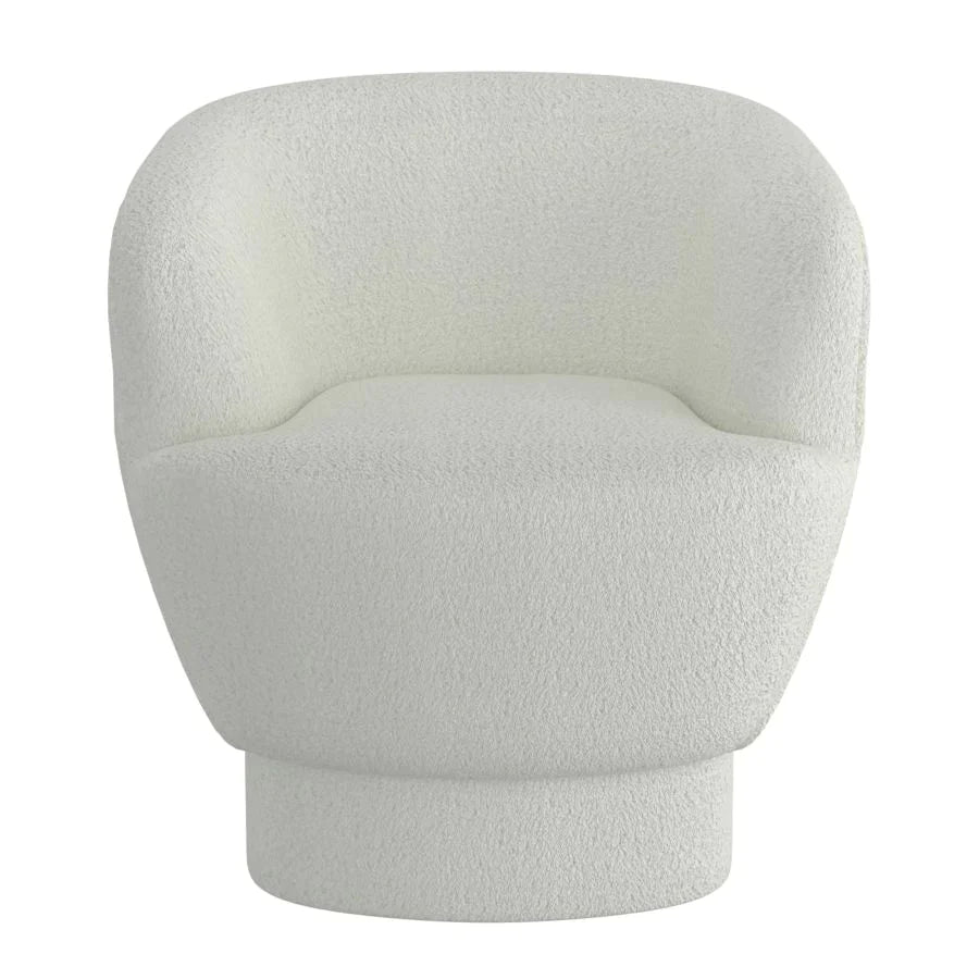 Cuddle Accent Chair in White Boucle - Furniture Depot