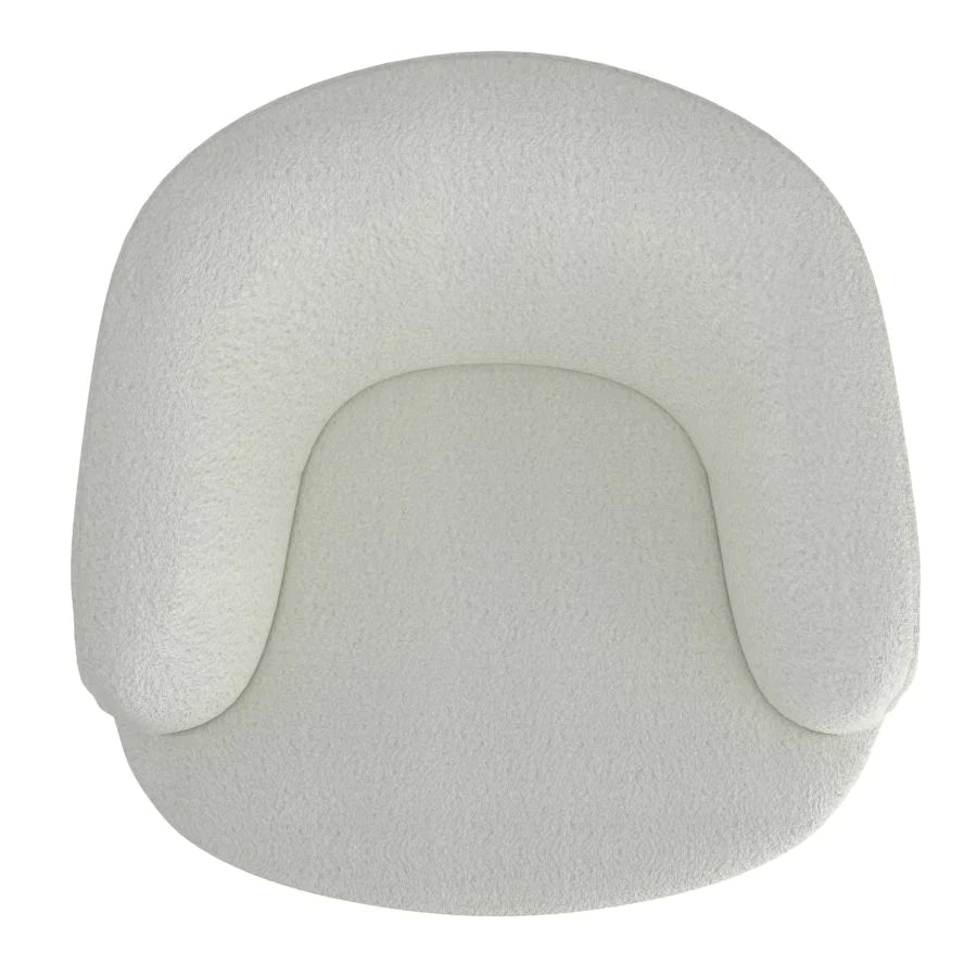 Cuddle Accent Chair in White Boucle - Furniture Depot