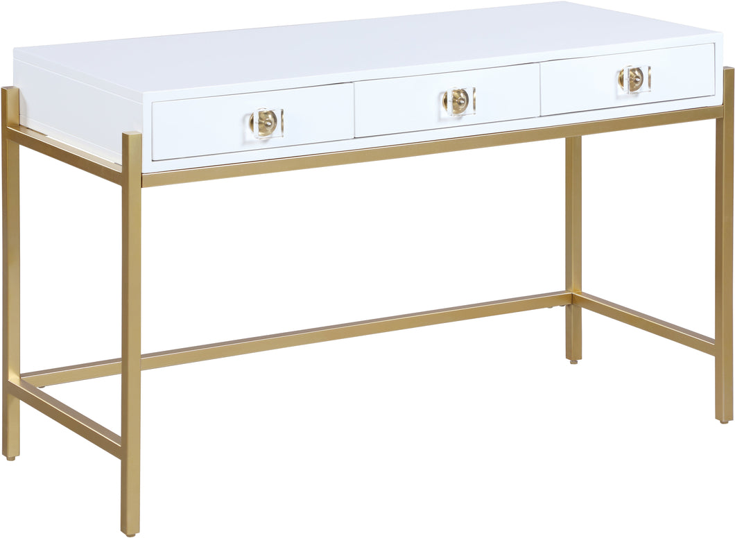 Abigail White / Gold Desk/Console - Furniture Depot