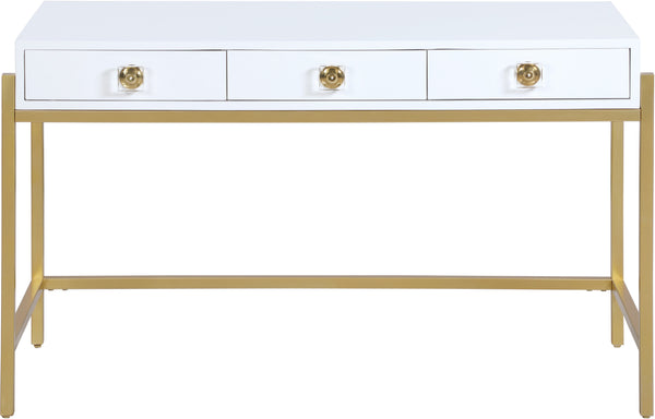 Abigail White / Gold Desk/Console - Furniture Depot