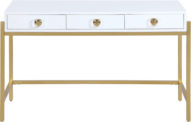 Abigail White / Gold Desk/Console - Furniture Depot