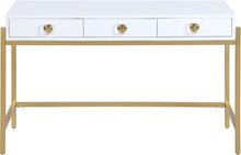 Load image into Gallery viewer, Abigail White / Gold Desk/Console - Furniture Depot