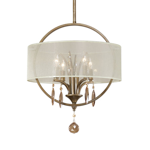 Alenya 4 Light Fabric Drum Pendant Gold