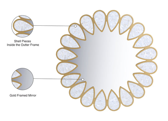 Shell White Mirror - Furniture Depot