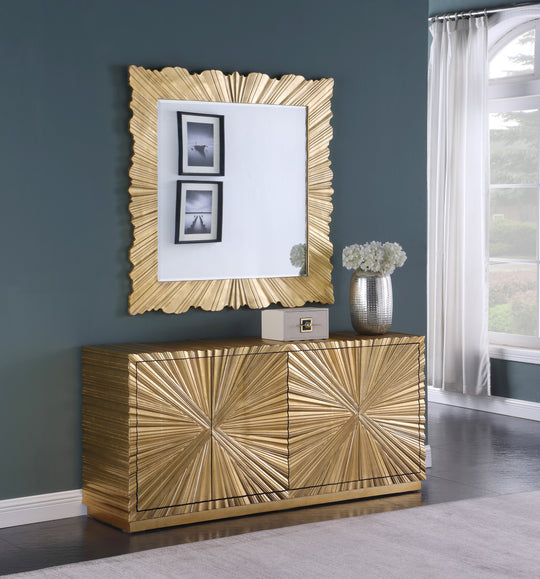Golda Gold Leaf Mirror - Furniture Depot