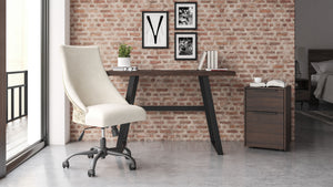 Camiburg Warm Brown 3 Pc. Small Desk, File Cabinet, Swivel Desk Chair
