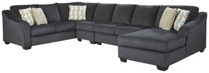 Eltmann Slate Right Arm Facing Chaise 4 Pc Sectional