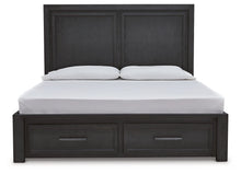 Load image into Gallery viewer, Foyland Black / Brown Panel Storage Bed - King