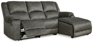 Benlocke Flannel Right Arm Facing Chaise 3 Pc Sectional