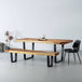 Luca Live Edge Suar Table with Black U Shaped Legs/Natural Finish - Furniture Depot (7898663125240)