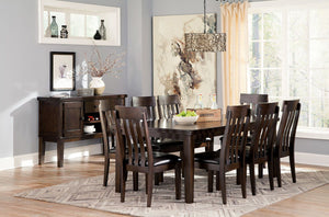 Haddigan Dark Brown 10 Pc. Extension Table, 8 Side Chairs, Server
