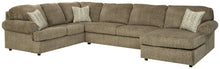 Load image into Gallery viewer, Hoylake Chocolate Right Arm Facing Chaise 3 Pc Sectional