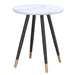 Emery Round Accent Table in White - Furniture Depot