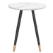 Emery Round Accent Table in White - Furniture Depot