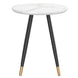 Emery Round Accent Table in White - Furniture Depot