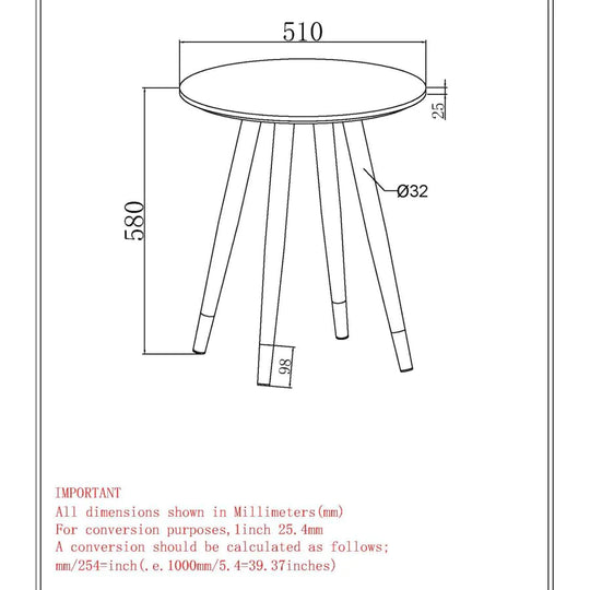 Emery Round Accent Table in White - Furniture Depot