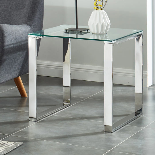 Zevon Accent Table in Silver - Furniture Depot