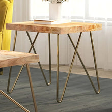 Load image into Gallery viewer, Madox Accent Table in Natural &amp; Aged Gold - Furniture Depot