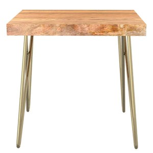 Madox Accent Table in Natural & Aged Gold - Furniture Depot