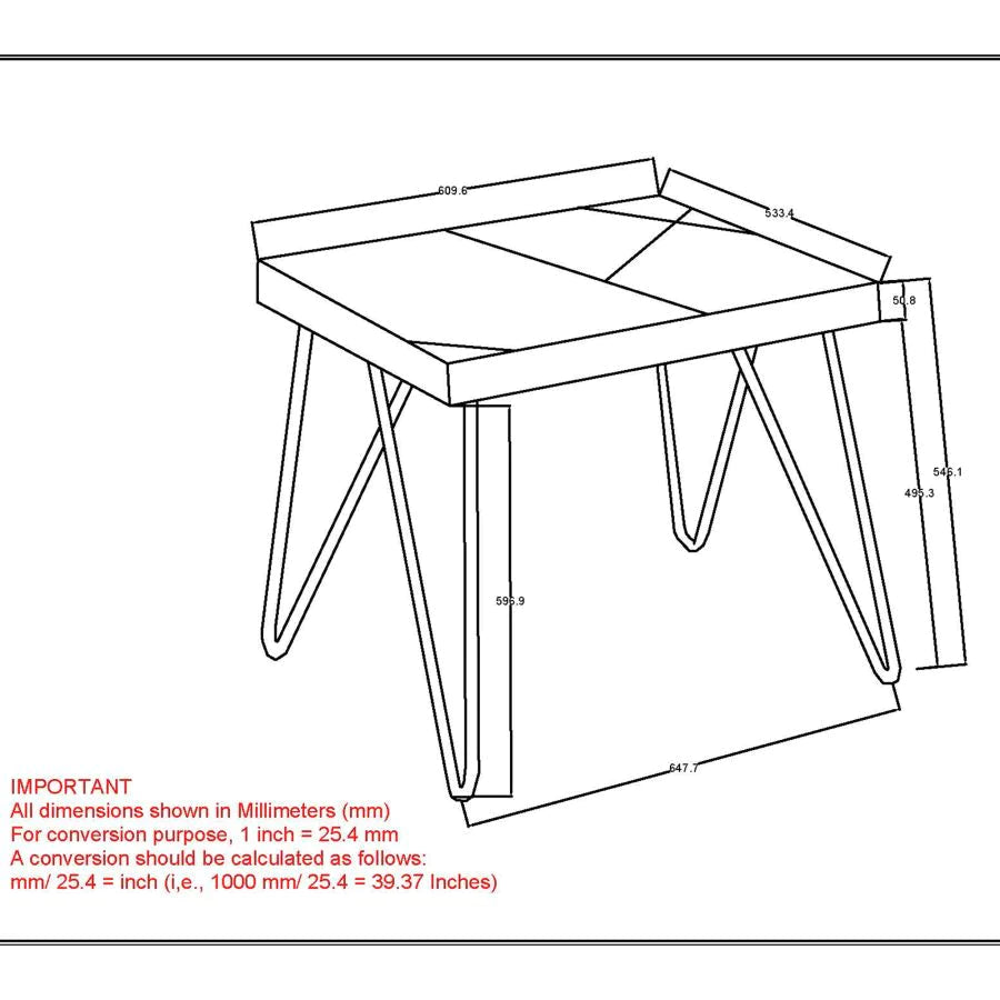 Madox Accent Table in Natural & Aged Gold - Furniture Depot