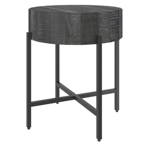 Blox Round Accent Table in Grey - Furniture Depot