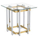 Florina Accent Table in Silver and Gold - Furniture Depot