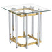 Florina Accent Table in Silver and Gold - Furniture Depot