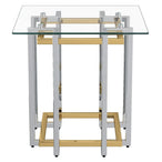 Florina Accent Table in Silver and Gold - Furniture Depot