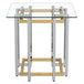 Florina Accent Table in Silver and Gold - Furniture Depot