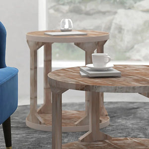 Avni Accent Table in Distressed Natural - Furniture Depot