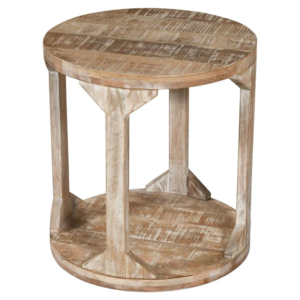 Avni Accent Table in Distressed Natural - Furniture Depot