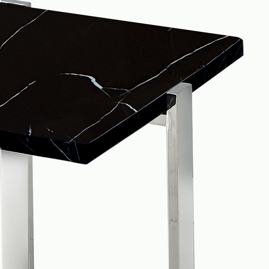 Veno Accent Table in Black and Silver - Furniture Depot