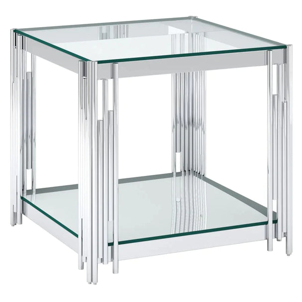 Estrel Large Accent Table in Silver - Furniture Depot