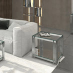 Estrel Large Accent Table in Silver - Furniture Depot