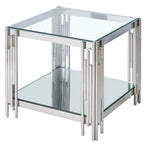 Estrel Large Accent Table in Silver - Furniture Depot