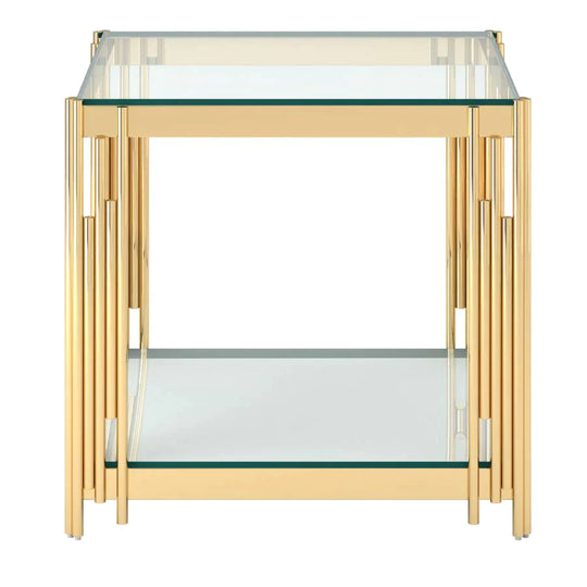 Estrel Large Accent Table in Gold - Furniture Depot