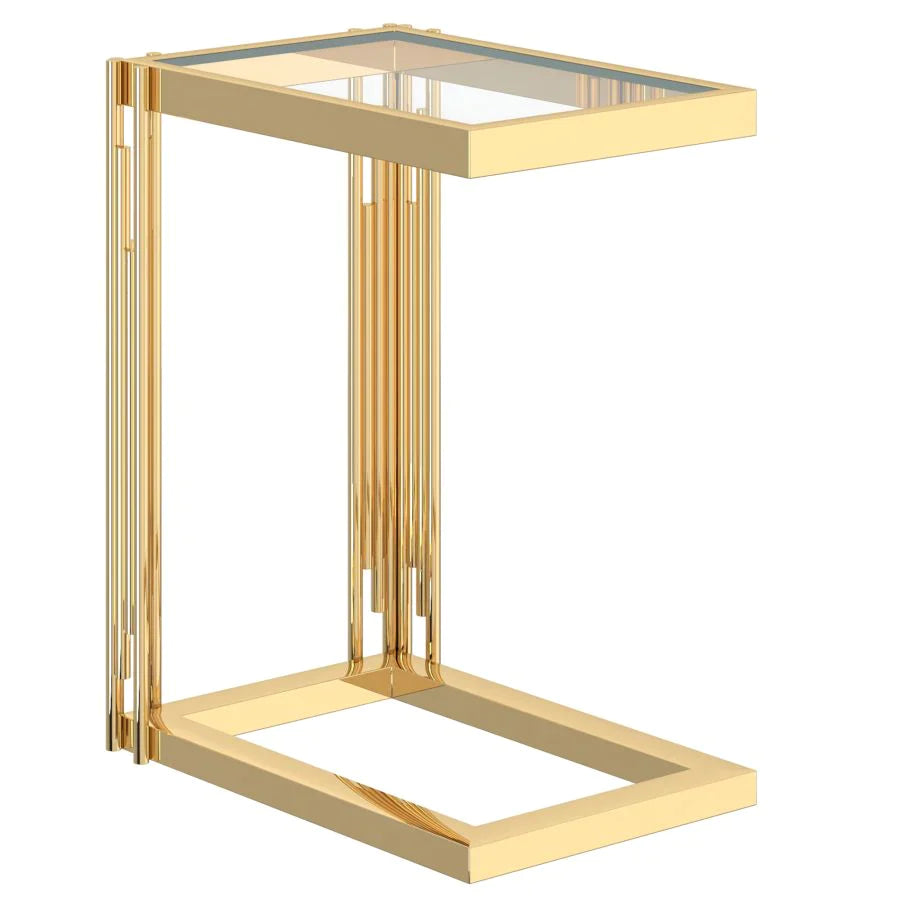 Estrel Small Accent Table in Gold - Furniture Depot