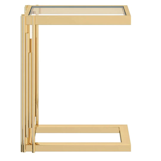 Estrel Small Accent Table in Gold - Furniture Depot