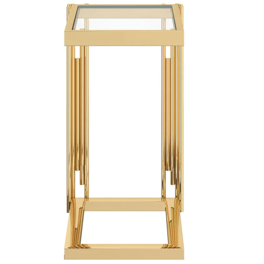 Estrel Small Accent Table in Gold - Furniture Depot