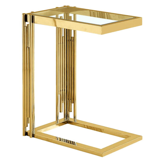 Estrel Small Accent Table in Gold - Furniture Depot