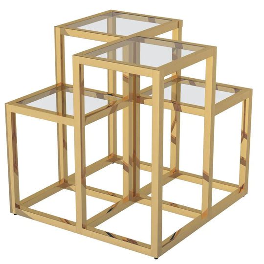 Casini Accent Table in Gold - Furniture Depot