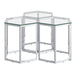 Fleur 3pc Accent Table Set in Silver - Furniture Depot