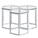 Fleur 3pc Accent Table Set in Silver - Furniture Depot