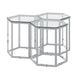 Fleur 3pc Accent Table Set in Silver - Furniture Depot